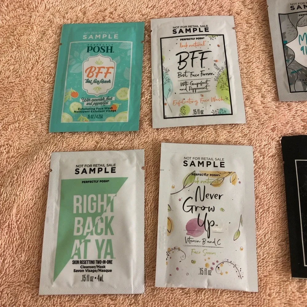 Lot of 14 Perfectly Posh Face Wash Serum Lotion Scrub Samples
